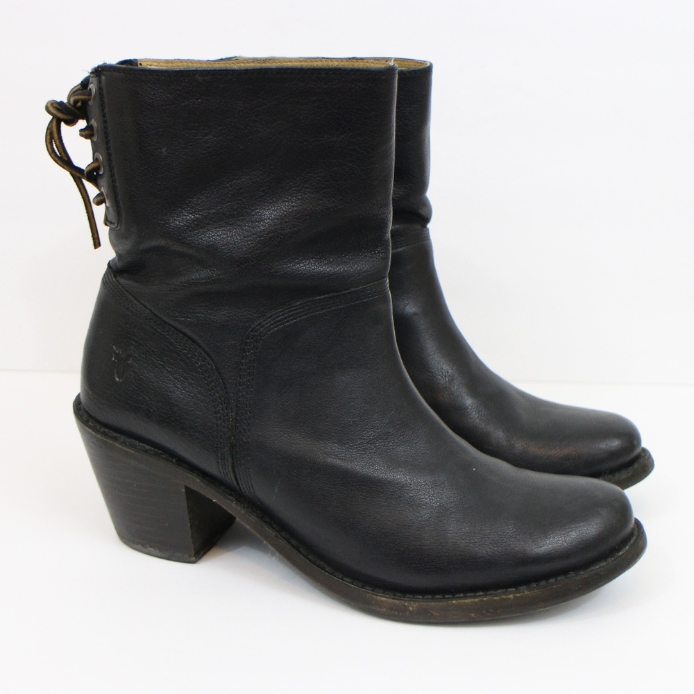 Frye Carmen Short Back Lace Leather Ankle Boot 9.5